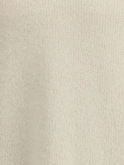 Jil Sander Ribbed Hem And Cuff Alpaca Blend Sweater In White
