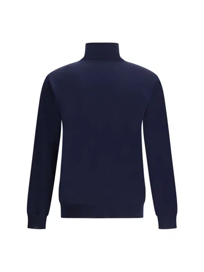 Valentino Virgin Wool Turtleneck Sweater In Blue