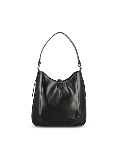 Isabel Marant Black Hobo Bag With Braided Detail And Adjustable Strap In Black