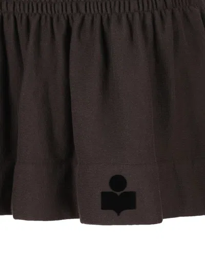 Isabel Marant Étoile Isabel Marant Etoile Charcoal Cotton Pacifica Mini Skirt In Brown