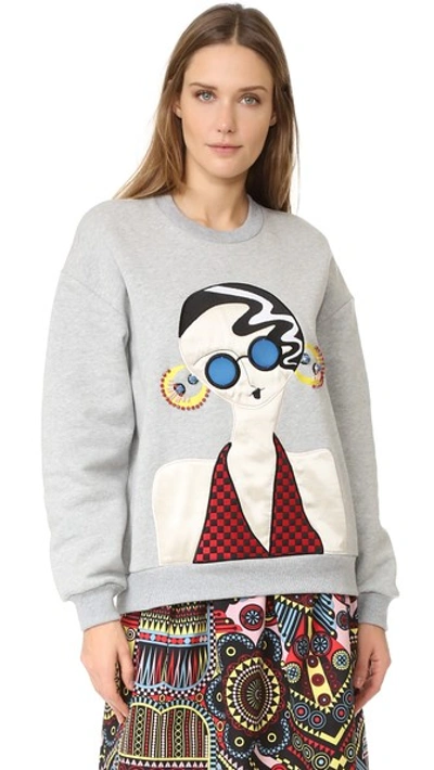 Holly Fulton Embroidered Oversized Sweatshirt In Multi