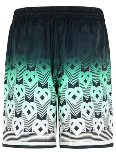 Casablanca Silk Bermuda Shorts Featuring Elastic Waistband In Green