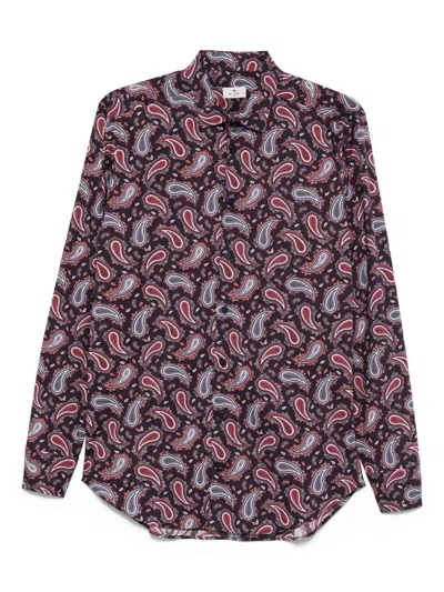 Etro Cotton Shirt With Paisley Print In Pink