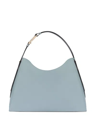 Furla Cloud Leather Shoulder Bag With Adjustable Strap In Blue