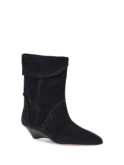 Isabel Marant 50mm Edoa Braided-trim Boots In Black