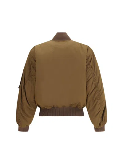 Chloé Women Nylon Bomber Jacket In Brown