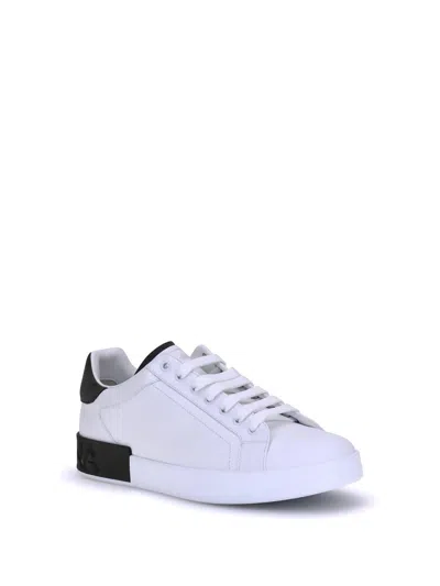 Dolce & Gabbana Sneakers From The Portofino Line In Calfskin In White