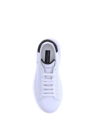 Dolce & Gabbana Sneakers From The Portofino Line In Calfskin In White