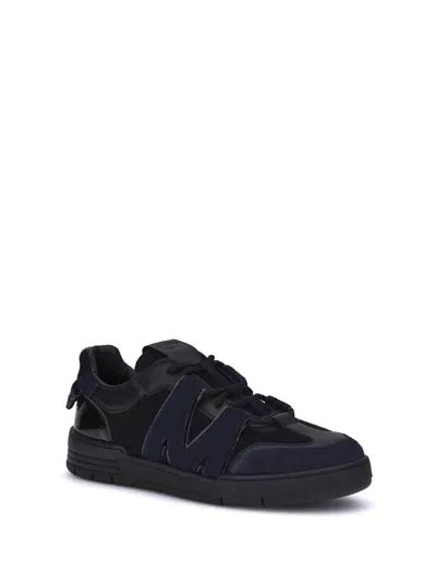 Moschino Leather And Mesh Sneakers In Black