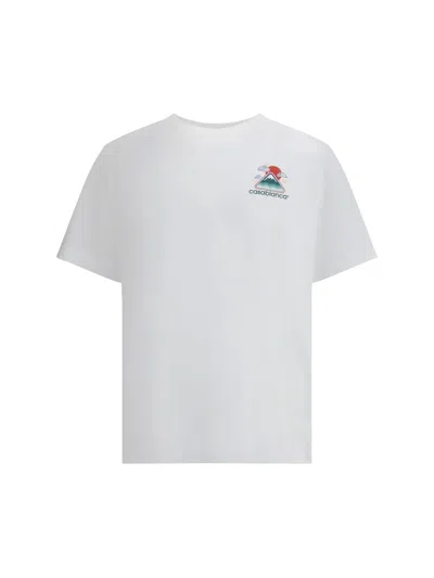 Casablanca White T-shirt With Crewneck And Logo On The Front And Maxi Logo On The Back In Cotton Man In White