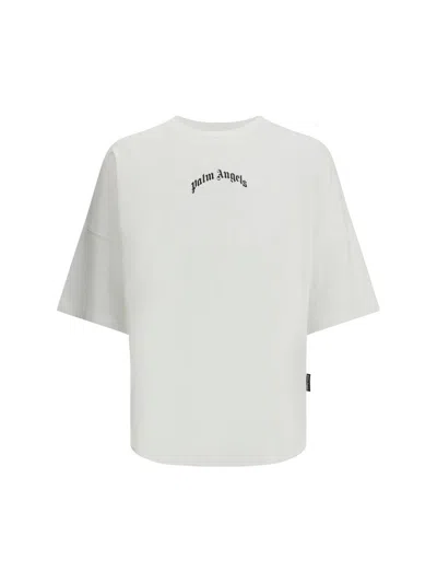 Palm Angels Relaxed-fit White T-shirt With Logo Print In Multi