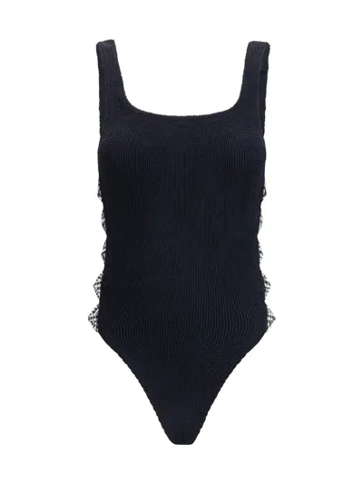 Hunza G Sculpting Support Swimsuit With Crossed Cut-out Panels