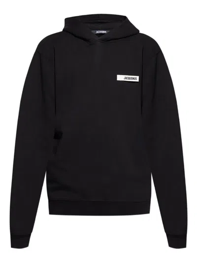 Jacquemus Gros-grain Hoodie In Black