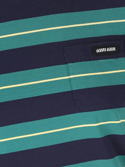 Miu Miu T-shirt And Polo Shirt In Green