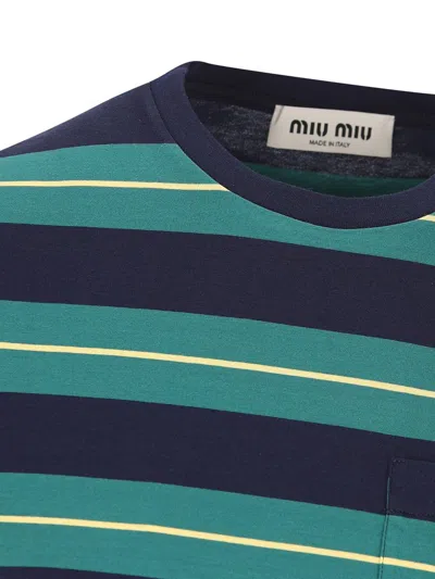 Miu Miu T-shirt And Polo Shirt In Green