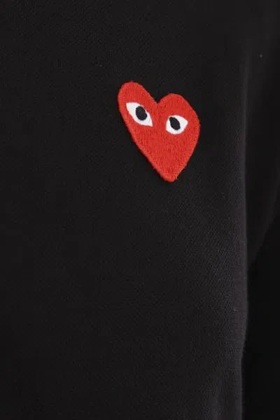 Comme Des Garçons Play Heart Embroidered Polo Collar Short Sleeves