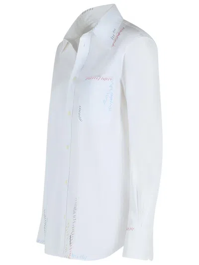 Marni Cotton Shirt With Chest Pocket And Structured Collar In White