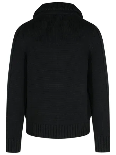 Tom Ford Wool Sweater With Front Pockets And High Collar In Black