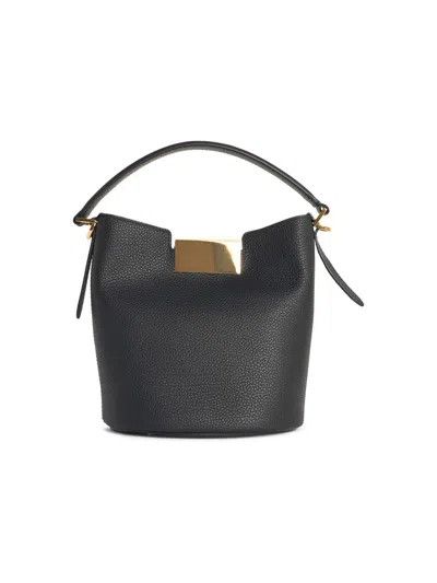 Marni Womens 00n99 Trunkeroo Bucket Leather Shoulder Bag In Black