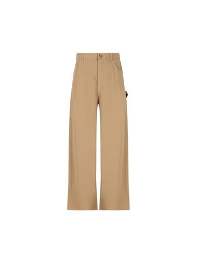 Loewe Men Carpenter Cotton Trousers In Brown