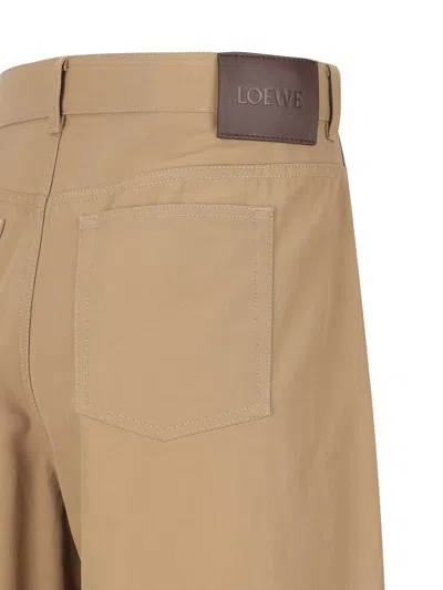 Loewe Men Carpenter Cotton Trousers In Brown