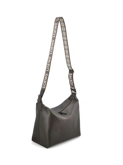 Loewe Cubi Leather Crossbody Bag In Brown