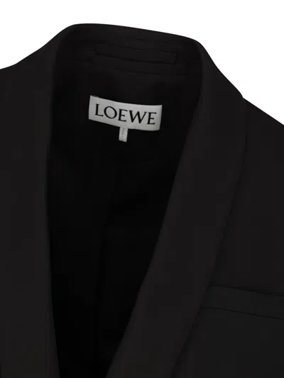 Loewe Black Wool Blend Blazer In Black