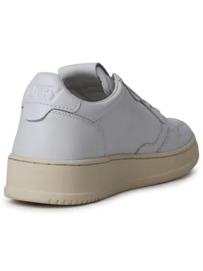 Autry Leather Low-top Sneakers With Perforated Toe Box In White