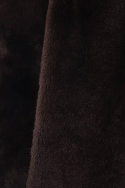 Brunello Cucinelli Double-breasted Reversible Fur Jacket With Front Pockets In Brown