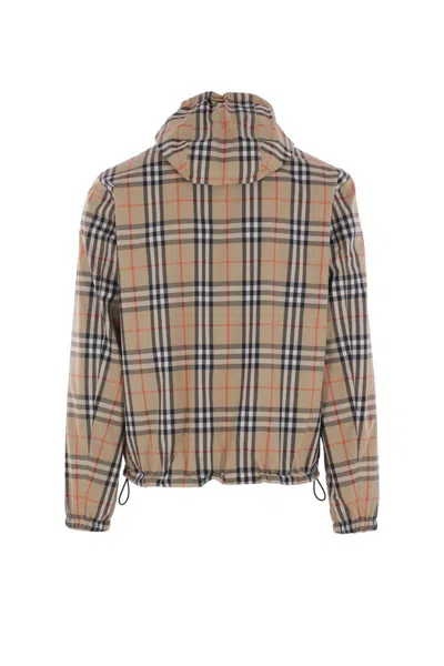 Burberry Printed Polyester Reversible Jacket In Neutral
