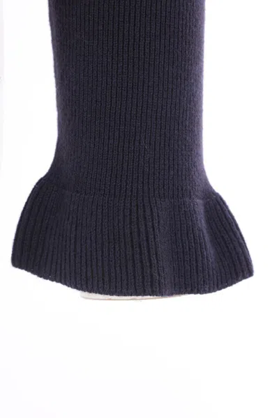 Chloé Wool And Cotton Turtleneck Pullover In Blue