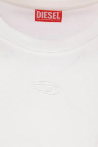 Diesel T-shirt In White Cotton With Logo In White