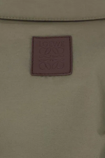 Loewe Womens Khaki Green Drawstring-waist Cotton-blend Jacket In Green