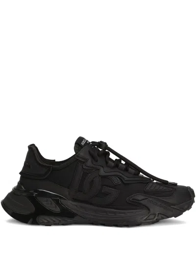Dolce & Gabbana Daymaster Black Leather Blend Sneakers In Multi