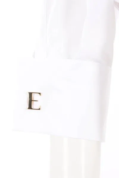 Elisabetta Franchi Cotton Poplin Shirt With Tie In White
