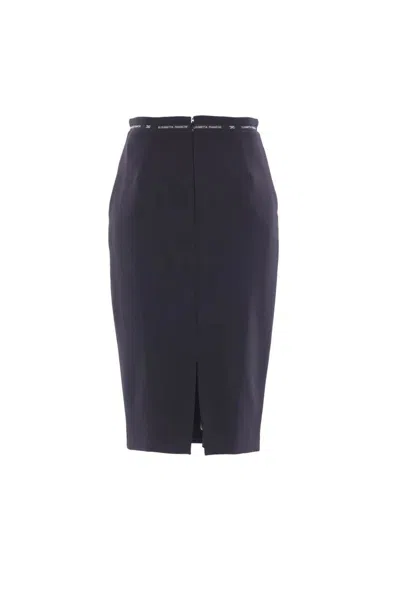Elisabetta Franchi Skirt High-waisted Back Slit In Blue