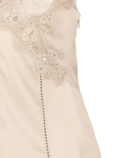 Isabel Marant Diandra Lace-embellished Stretch-silk Camisole Top In Neutral