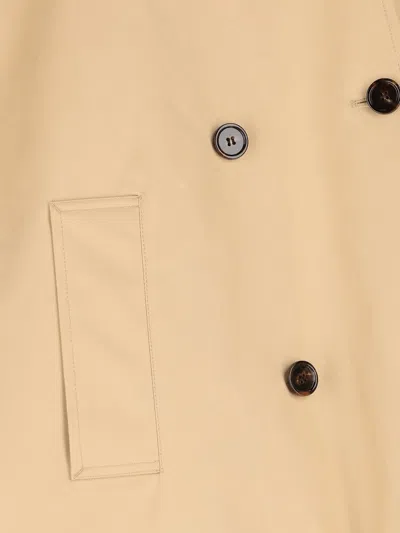 Burberry Double-breasted Short Trench Cape In Brown