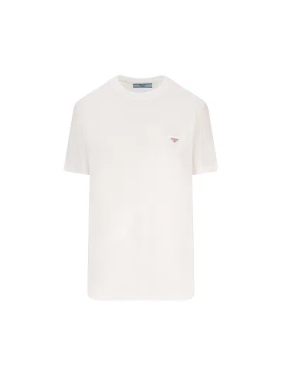 Prada Triangle Logo Cotton T-shirt