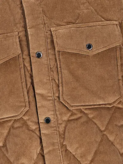 Woolrich Sleeveless Vest With Pockets In Brown
