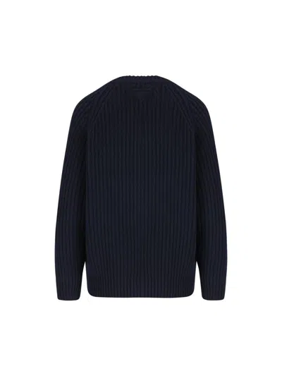 Prada Wool Blend Sweater With Safety Pin Detail