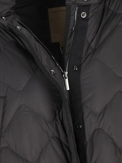 Woolrich Hooded Down Jacket In Black