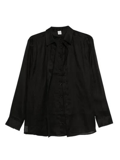 Totême Button-down Ramie Shirt In Black
