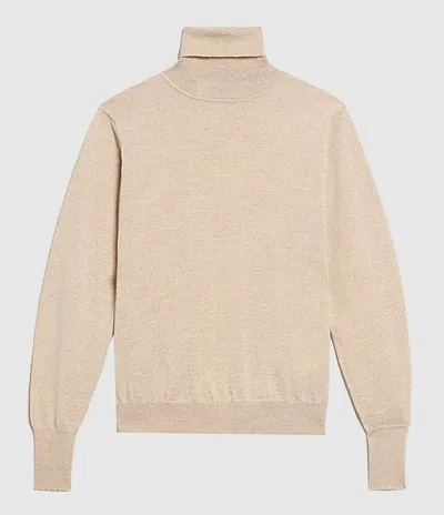 Golden Goose Distressed Roll-neck Virgin Wool Jumper In Neutral