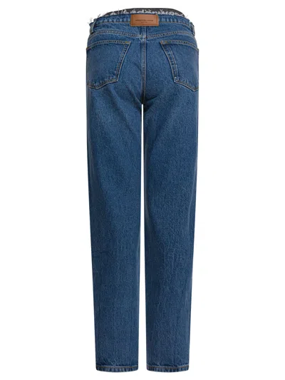 Alexander Wang Pre-styled Ez Jean With Sporty Undie In Blue