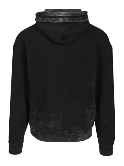 Diesel Hooded Sweatshirt Kangaroo Pockets In Black