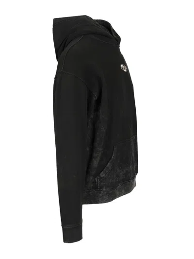 Diesel Hooded Sweatshirt Kangaroo Pockets In Black