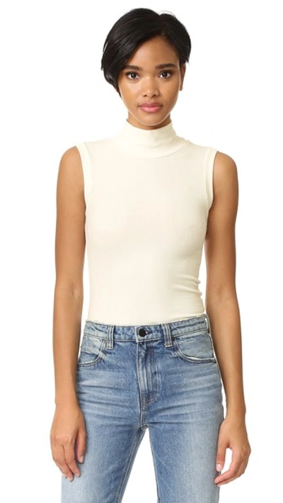 Getting Back To Square One Sleeveless Turtleneck In Vanilla Ice
