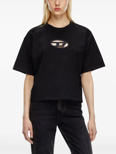 Diesel "t-buxt-crop-od" T-shirt In Black