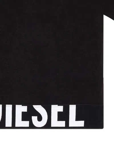 Diesel Uftee Sport Cropped T Shirt In Black